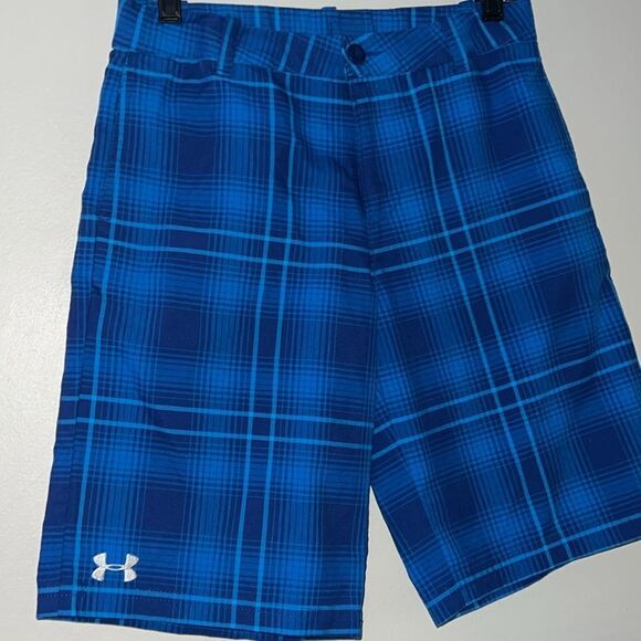 Under Armour youth large loose fit plaid shorts - Picture 3 of 8